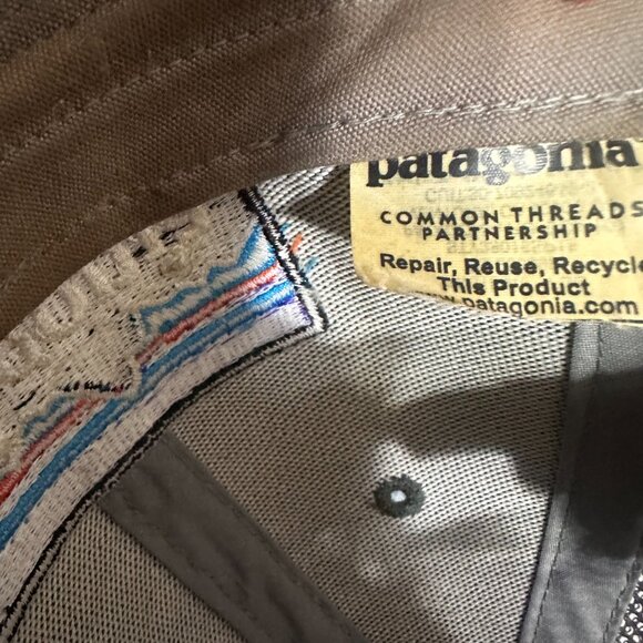 Patagonia hat cap lot of 2 Box Logo Ridge Gray & Blue Snapback Outdoors Nature - Picture 6 of 9